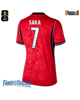 Anglia Bukayo Saka #7 Echipament de Fotbal Replică Mondial 2026 Femei Deplasare